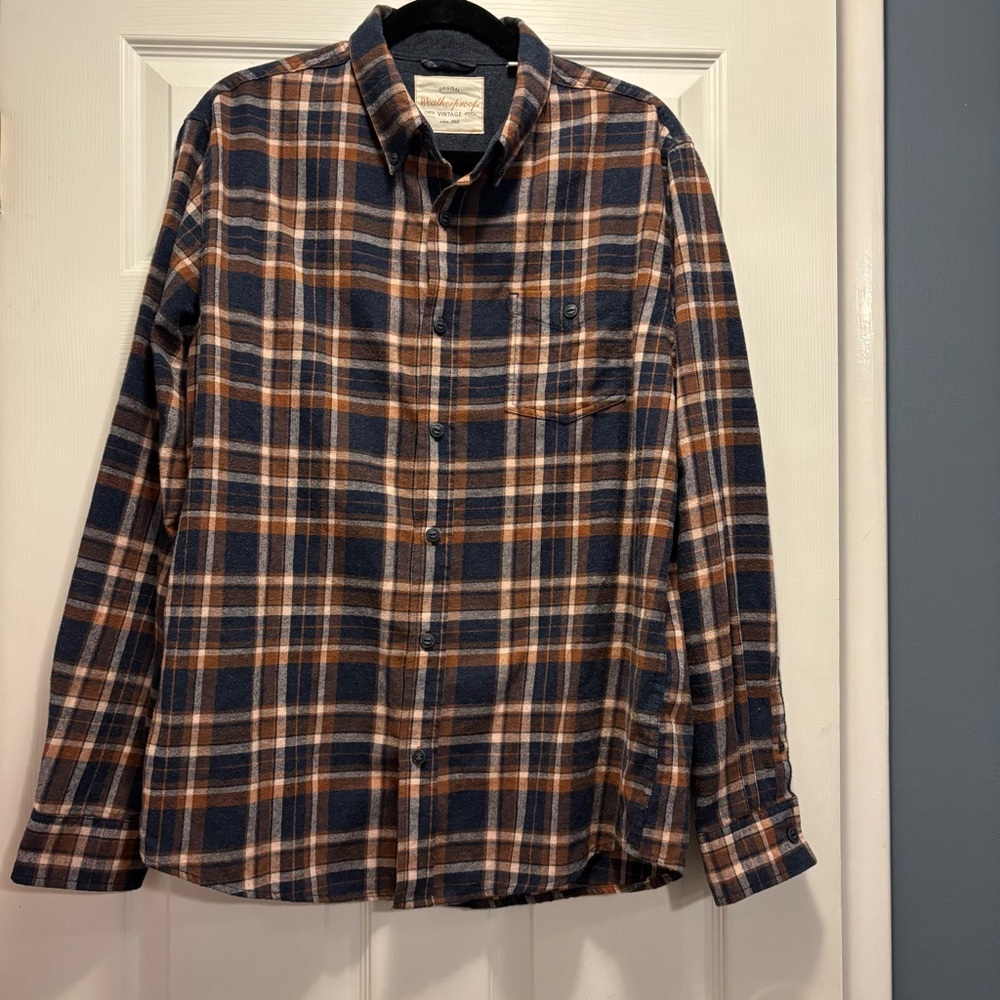 Weatherproof Blue and Orange Checkered Shirt